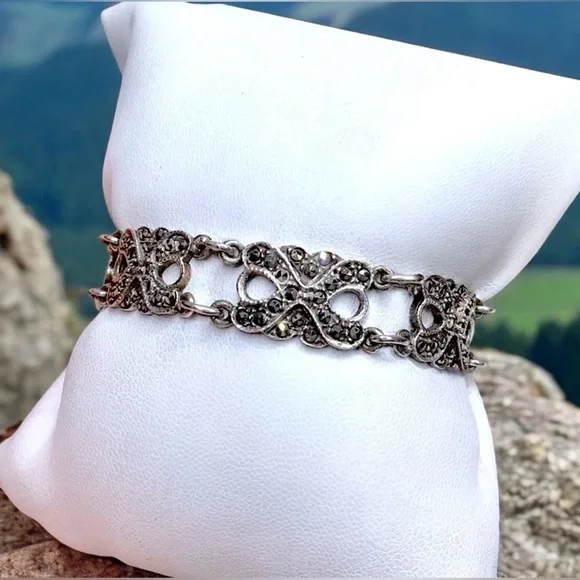 🌺Vintage Sterling Marcasite Bracelet - Picture 5 of 10